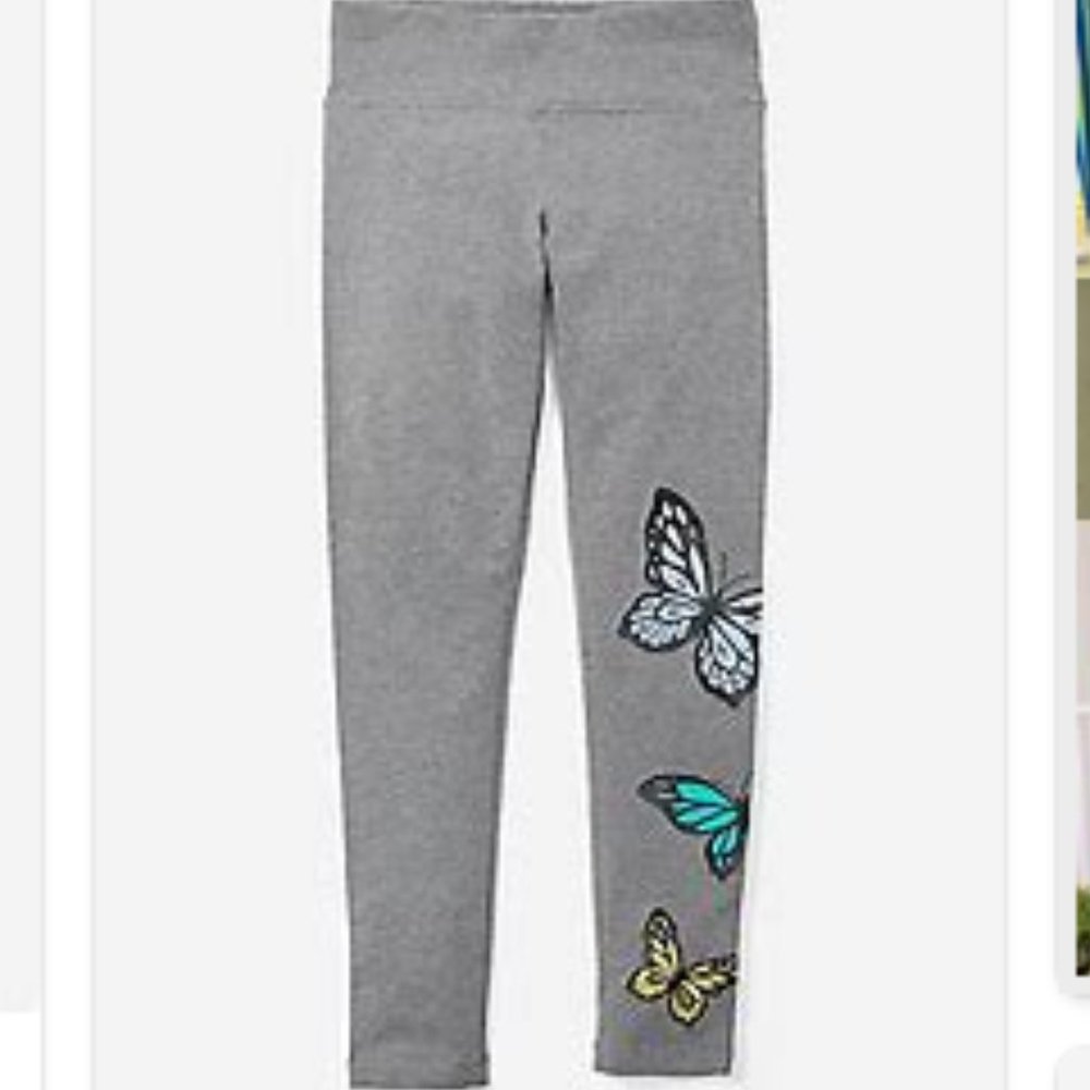 NWT Justice Butterfly Graphic Full Length Leggings